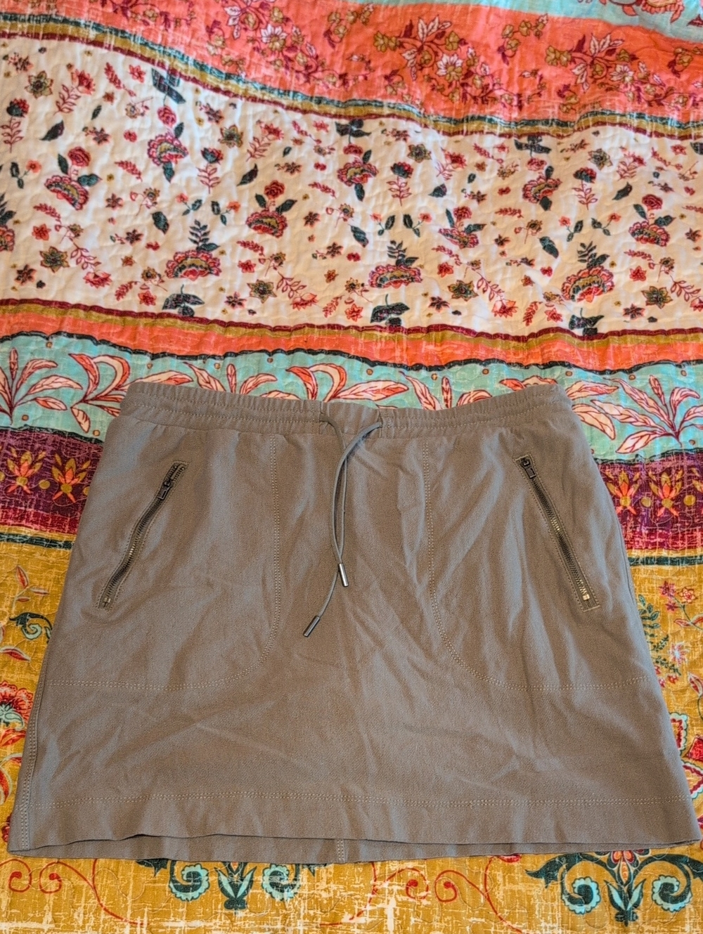 C&C California Casual Drawstring Skort in Olive Green
